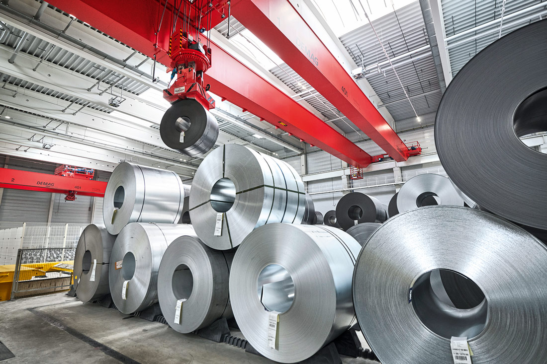 Pro Tag können im Stahlo-Werk 400.000 Tonnen Stahl weiterverarbeitet werden.