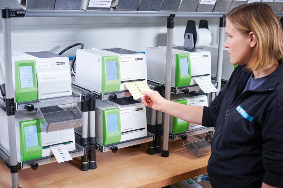 Etikettendrucker: dienen der projektbezogenen Beschriftung zur Beschleunigung des Gesamtprozesses.